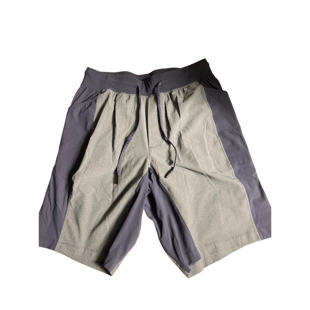 Lululemon Gray Blue Drawstring Athletic Training Shorts Mens Size 31 Excellent